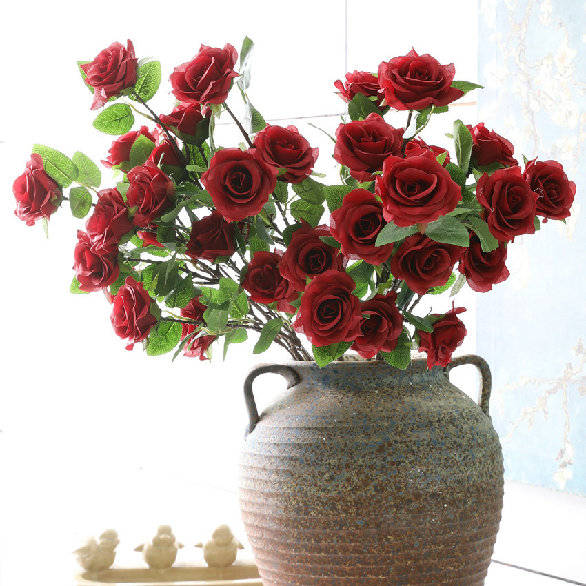 Artificial flowers: 7 roses, artificial flowers, home decoration, wedding decoration, landscaping, flower art, silk flowers, roses pic 6
