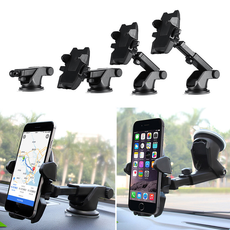 A universal suction cup type adjustable telescopic rod multi-functional instrument panel navigation anti-shake support frame for vehicles pic 1
