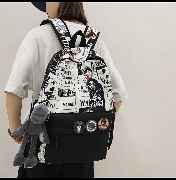 2023新款书包大容量时尚百搭双肩包初高中生情侣简约校园风双肩包详情30