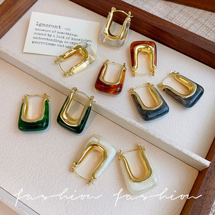 European and American niche matte metal brushed and cut silver earrings, trendy and individualistic, irregular stud earrings pic 2