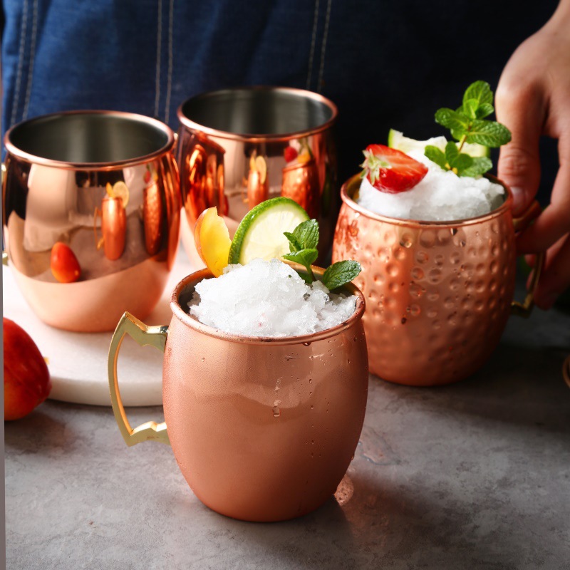 304 stainless steel drum-shaped cup, creative metal beer mug, rose gold water cup, portable cup, copper cup, water cup pic 2