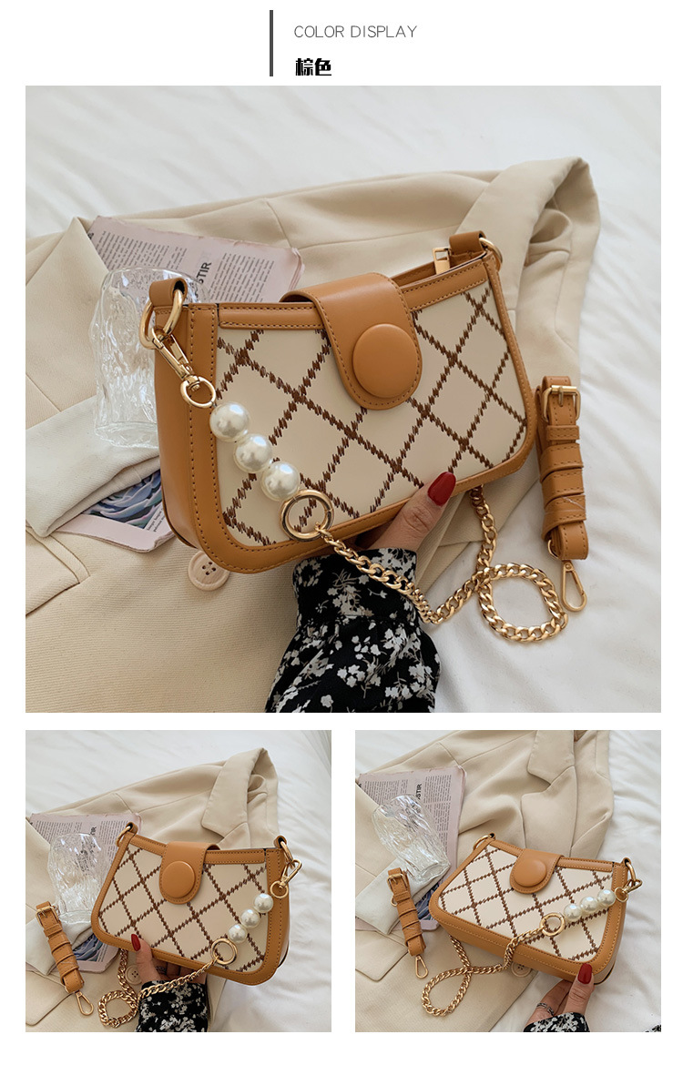 夏季包包女2021新款潮时尚链条腋下包法棍包法国小众百搭斜挎包详情13