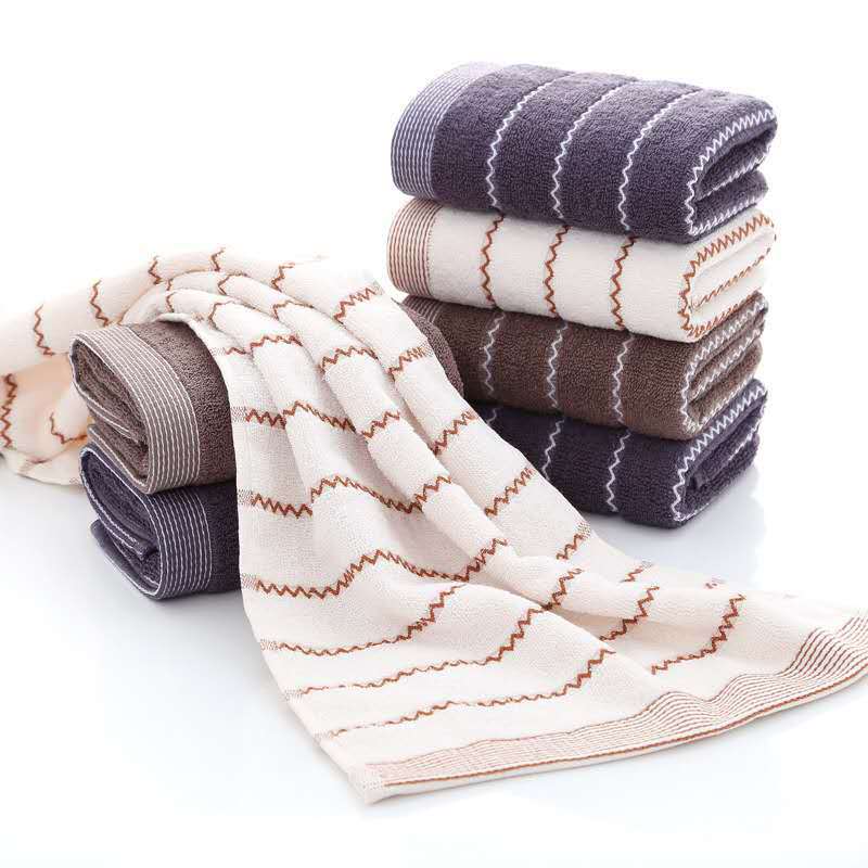 Striped towel manufacturer wholesale pure cotton absorbent plain jacquard soft face towel, daily gift embroidered logo pic 23