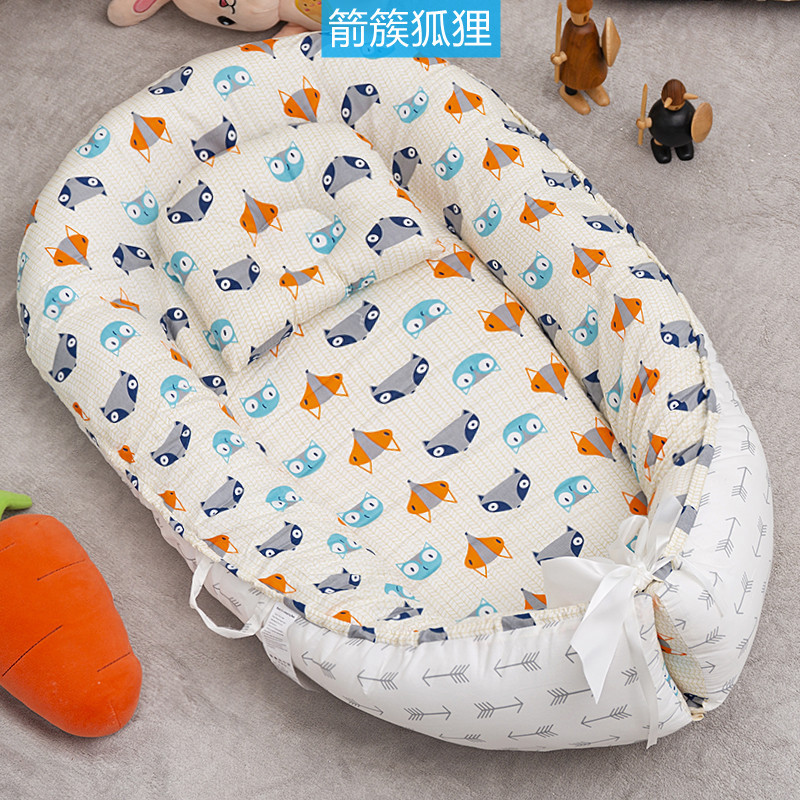 Cross-border exclusive folding, detachable and washable portable anti-pressure crib, midbed bionic fully detachable baby pillow crib pic 39