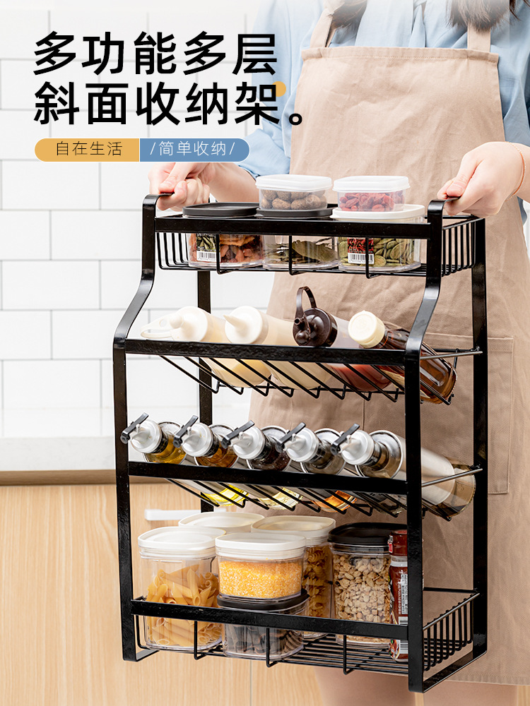 Kitchen condiment storage rack, multi-layer oil, salt, soy sauce and vinegar storage rack, condiment rack, desktop storage rack pic 9