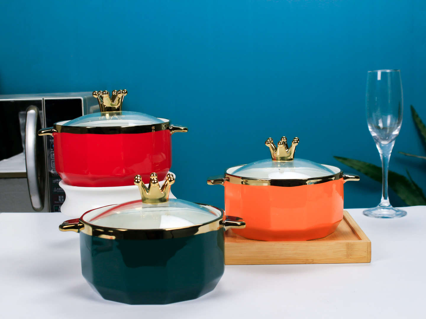 Solid-color ceramic instant noodle soup bowls for student dormitories, large capacity, high appearance level, with LIDS, household soup bowls with handles, wholesale pic 9