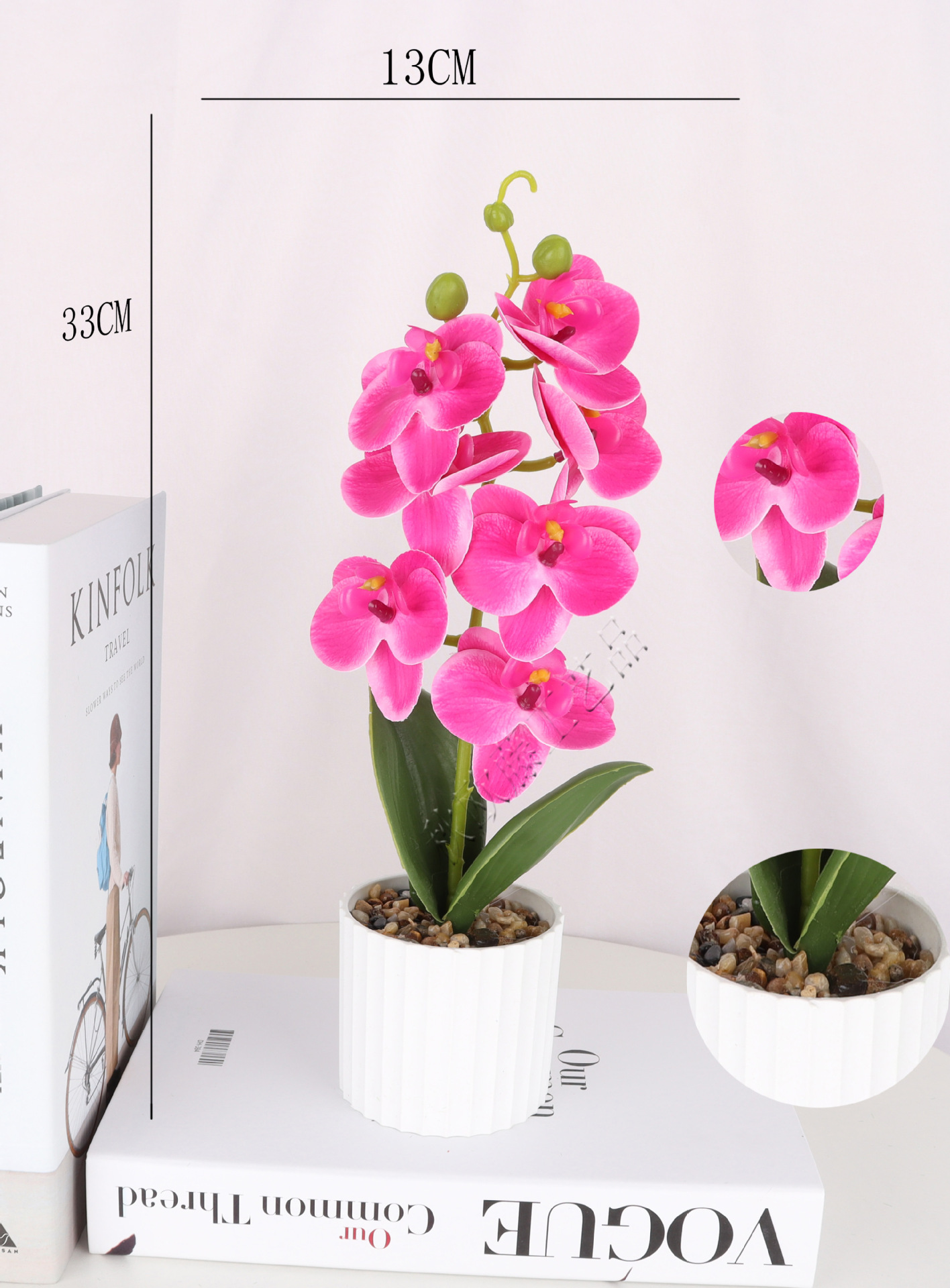7-head artificial Phalaenopsis potted plants/artificial bonsai/artificial flower creative indoor small ornaments/Direct sales from Amazon factory pic 5