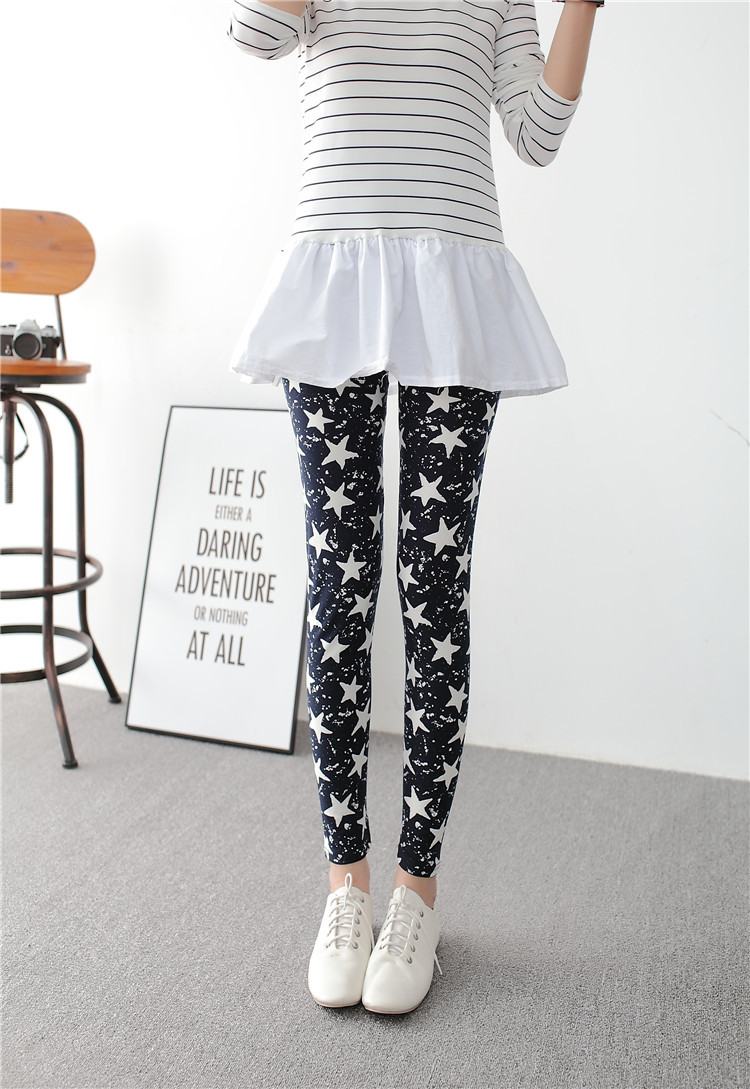 New spring dress, large-sized stretch, colorful star graffiti, personalized leggings for women pic 22