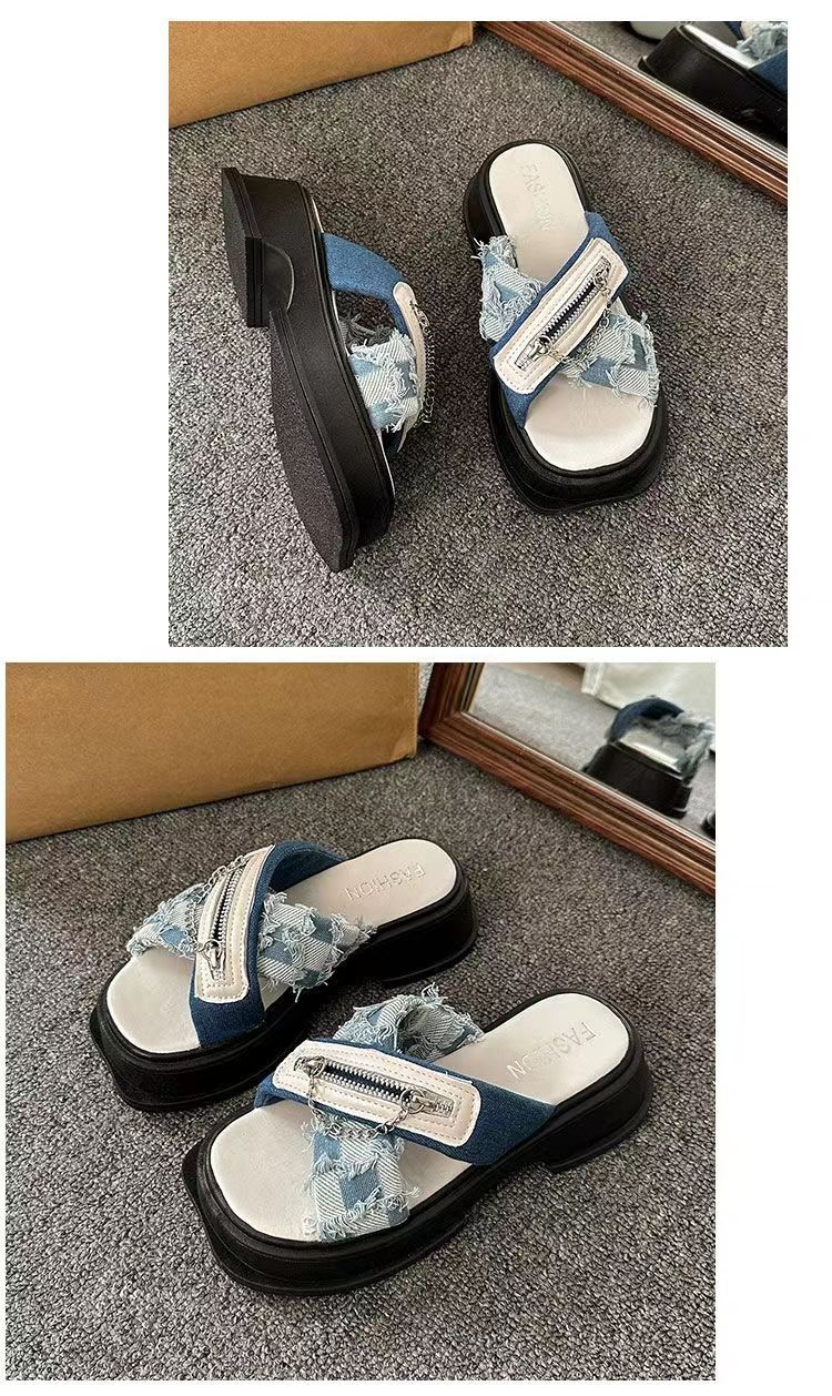 现货厚底高跟拖鞋女夏季外穿2024年时尚凉拖松糕底增高女露趾拖鞋详情11