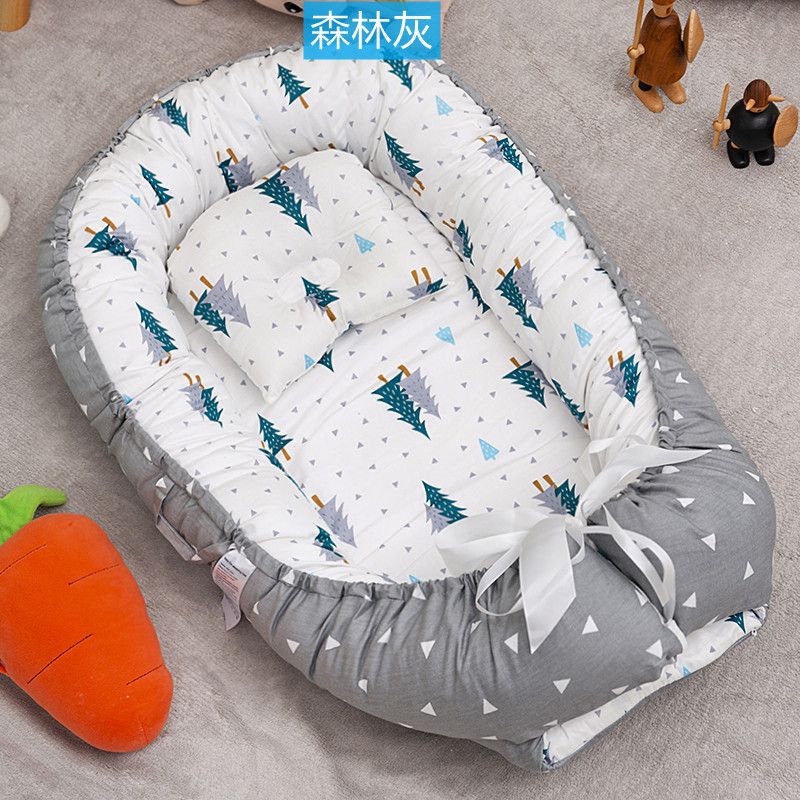 Cross-border exclusive folding, detachable and washable portable anti-pressure crib, midbed bionic fully detachable baby pillow crib pic 31