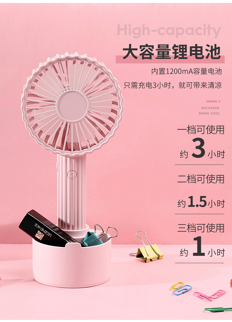 Creative Cactus fan, portable Macaron desktop USB charging fan, multi-functional summer cooling fan pic 12