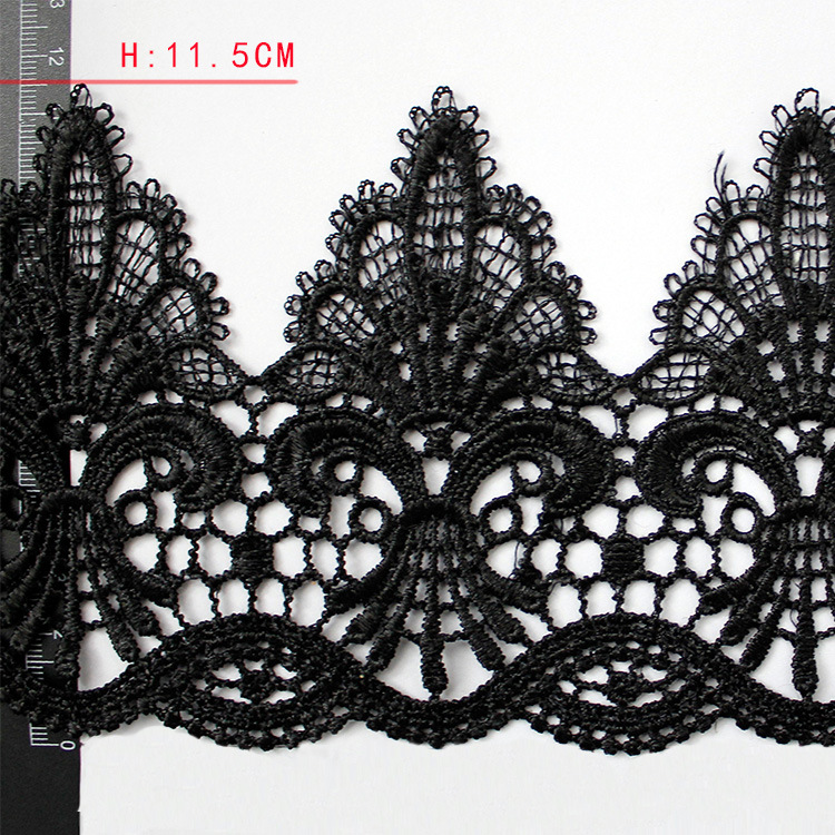 DIY embroidery water-soluble lace for clothing accessories, Shantou manufacturer in stock, polyester filament barcode lace 11cm pic 8