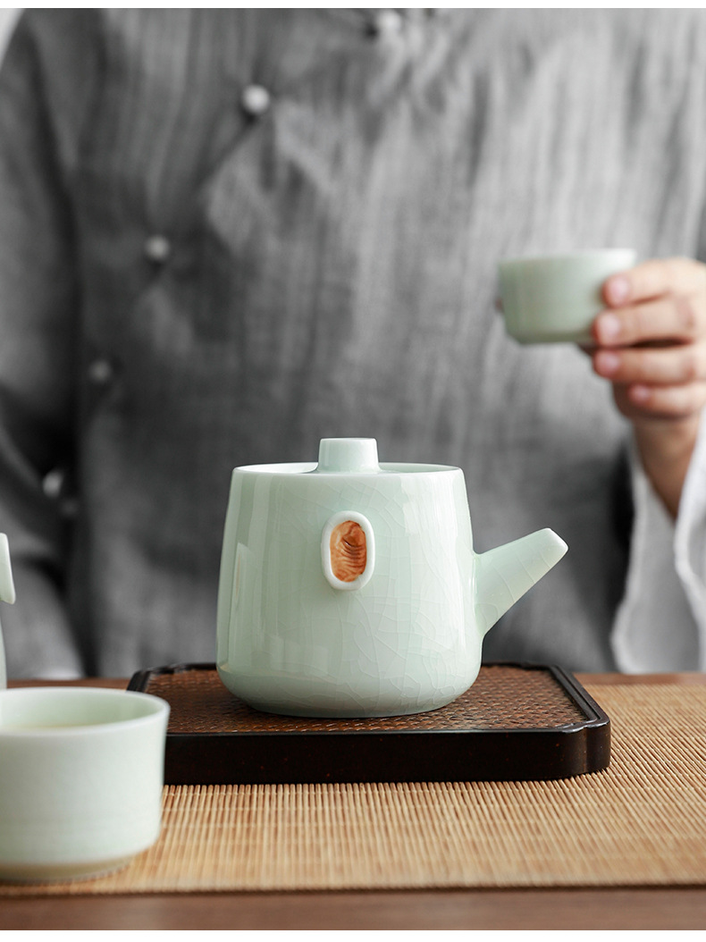 Ge Yao tea set, home ceramic teapot, Chinese tea cup, portable travel tea set, high-end business gift pic 18