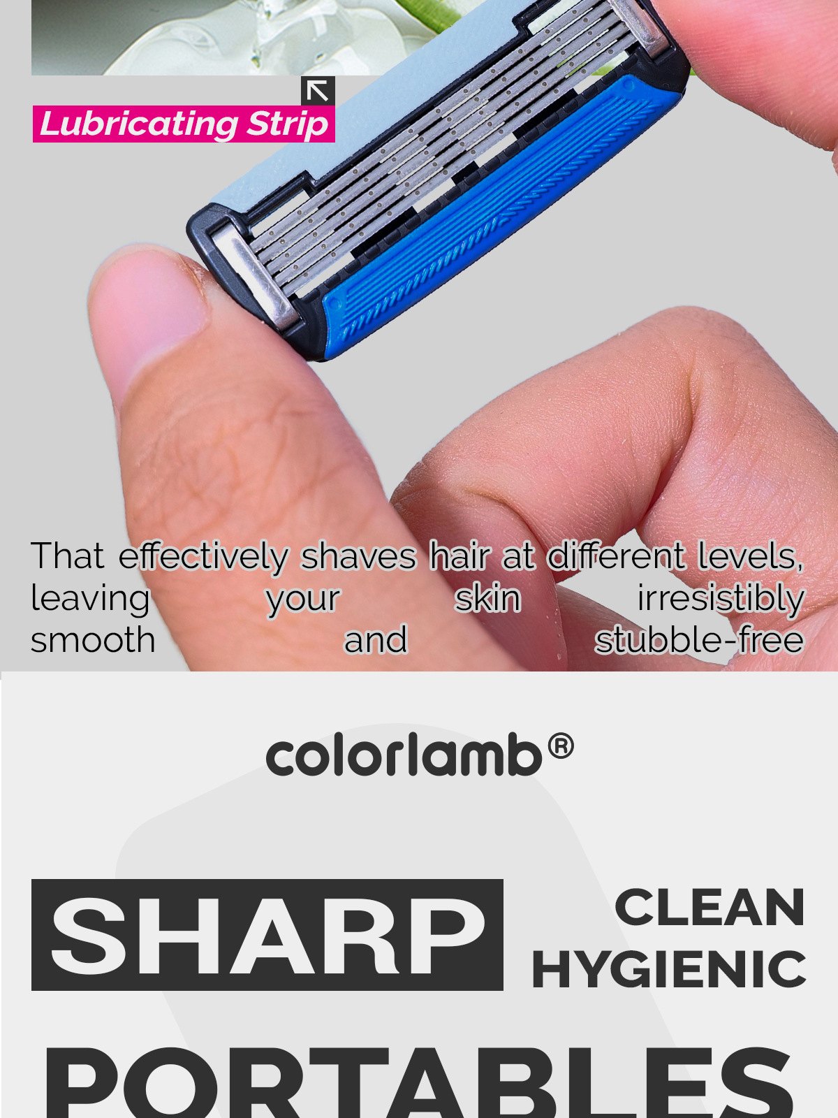 Colorlamb颜羊男士剃须刀便携3.0可组装金属长柄5+1层手动剃须刀详情4