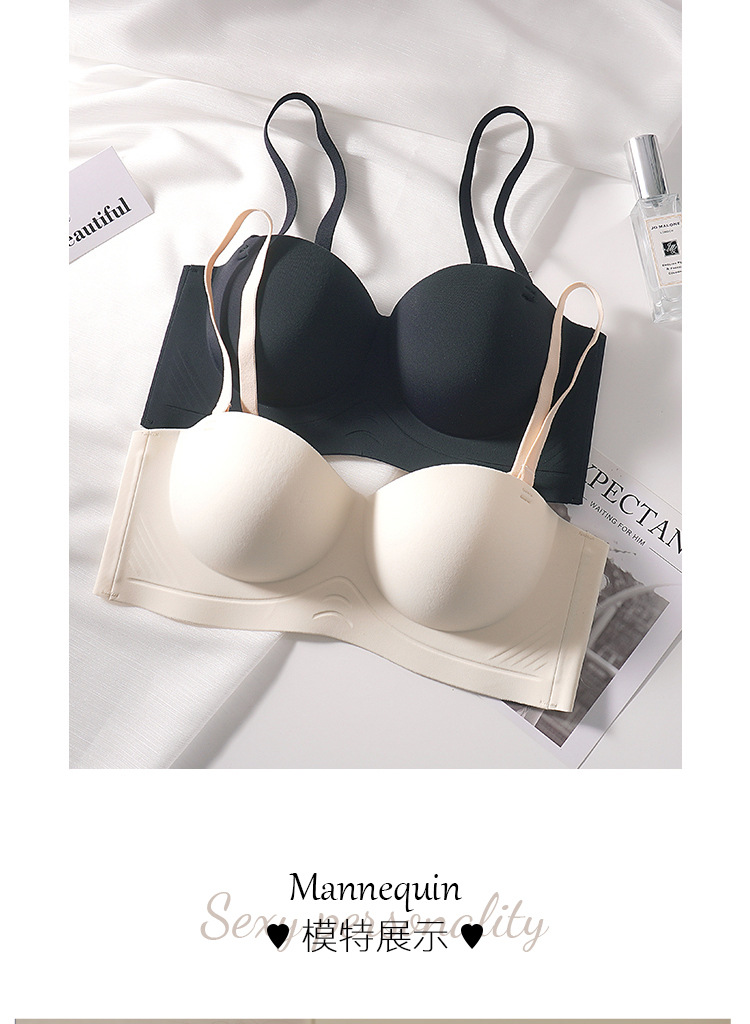 半杯无肩带内衣女小胸聚拢显大无钢圈调整型收副乳防滑无痕文胸罩详情21