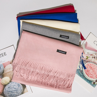 New Korean style checkered scarf for women in autumn and winter, versatile faux cashmere tassel shawl, thick and warm winter scarf wholesale pic 11