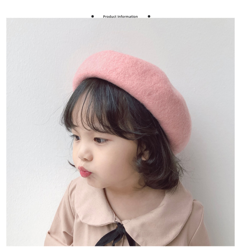 Korea otoño invierno boina niño moda retro 90% cachemira princesa calabaza sombrero niña pintor sombrero de copa pic 9