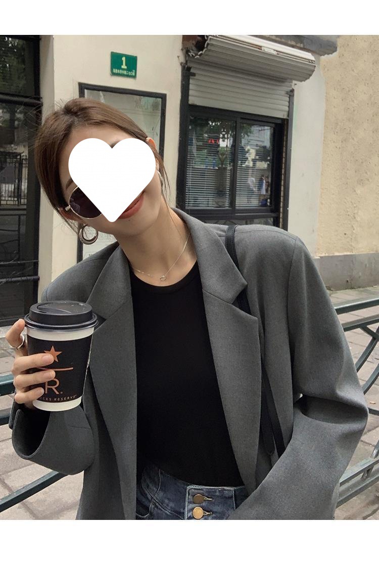 黑色中长款西装领风衣外套女2022年秋冬新款韩版休闲气质过膝大衣详情17