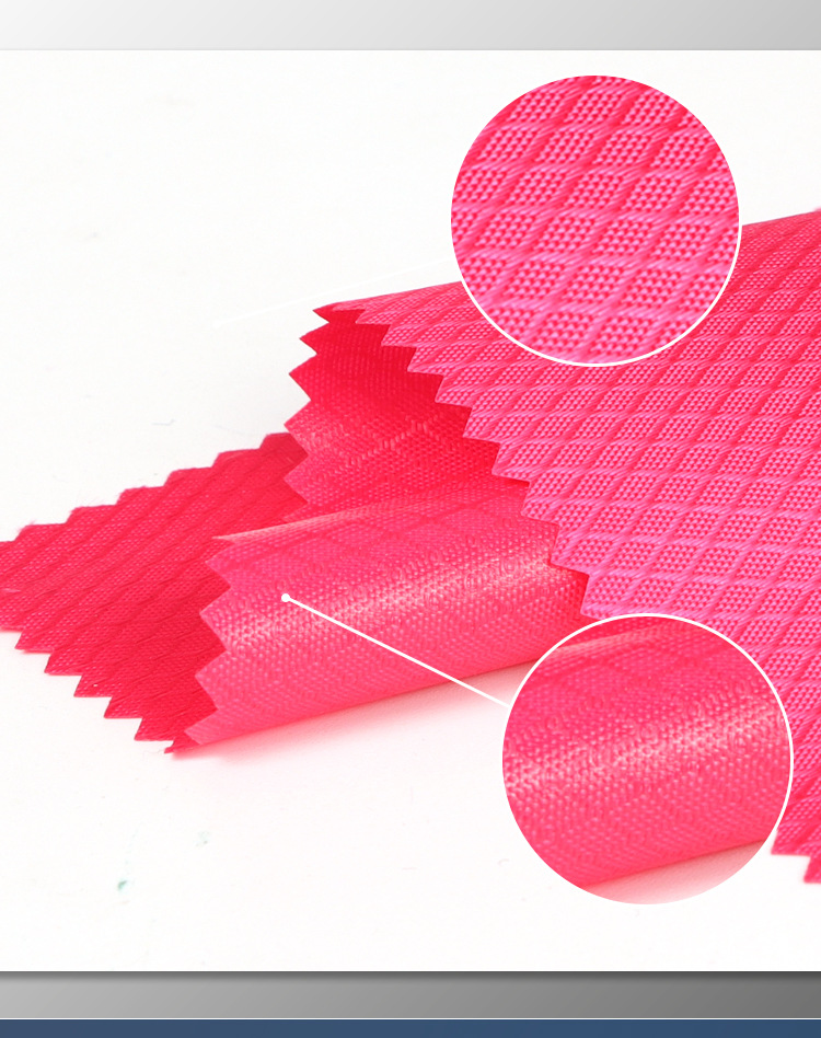 The manufacturer has in stock luggage, school bag fabric, waterproof fabric with diamond-shaped patterns. The quality is reliable. 315 diamond-shaped acrylic glue. pic 5
