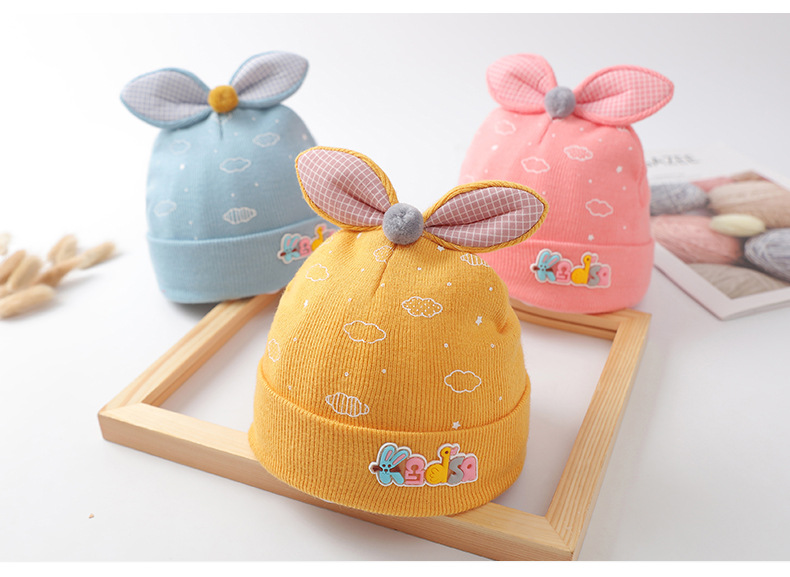 Conejo bebé sombrero de lana de invierno bebé calor gorra de gorra para lactantes recién nacidos litros per seriamente las orejas pic 9