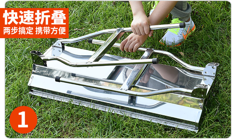 Household thickened stainless steel barbecue grill, folding barbecue grill, large charcoal barbecue grill, outdoor barbecue grill pic 11