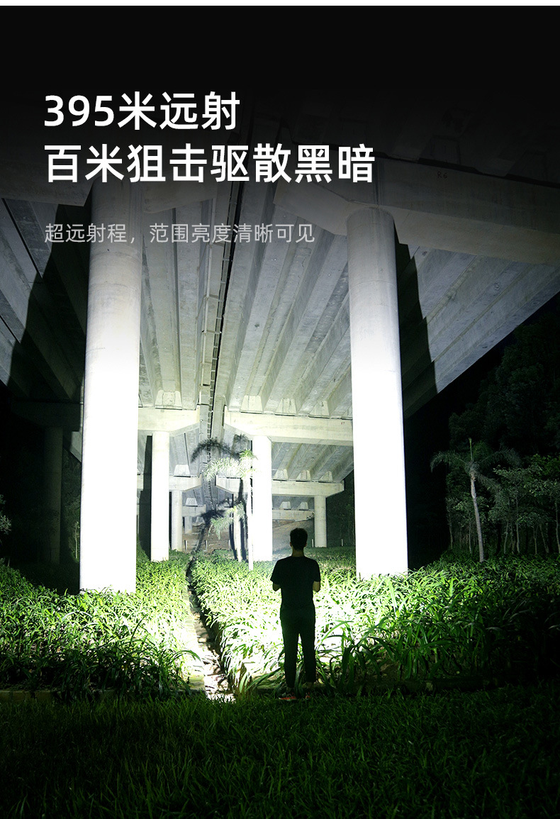 Shenhuo High-intensity flashlight, long battery life, LED lighting, long-range flashlight, hotel and guesthouse emergency fire-fighting flashlight pic 3