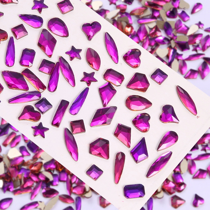 美甲饰品批发斤装美甲钻混装异形钻极光钻魅影紫指甲钻异形平底钻详情26