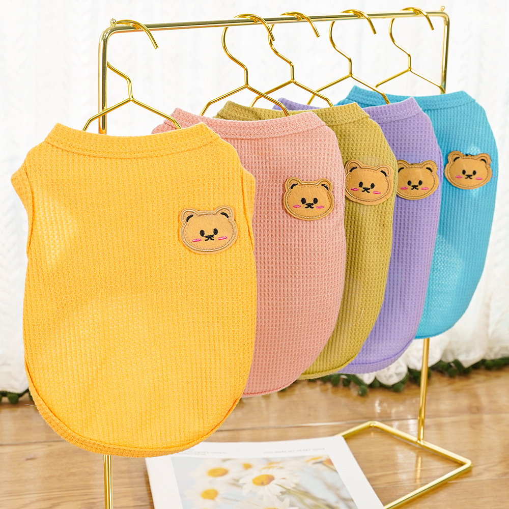 Pet clothing, Waffle bear summer vests, Teddy small and medium-sized dogs, cat and dog clothing manufacturers wholesale pic 4