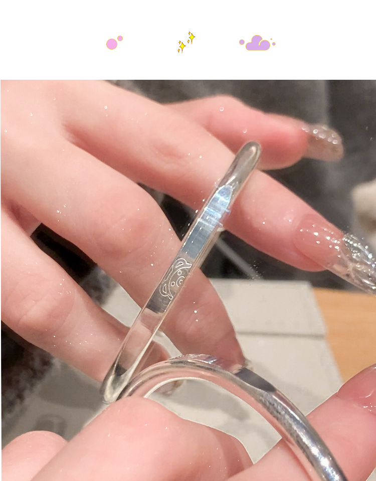 s925 Silver bracelet for girls, high-end bear bracelet, silver bracelet, push-pull bracelet, bracelet, and silver jewelry pic 10