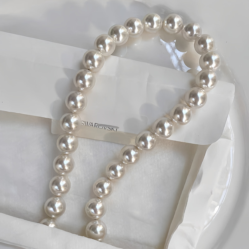 施家仿澳白珍珠项链女轻奢小众高级感春夏气质叠戴锁骨颈链2024详情13