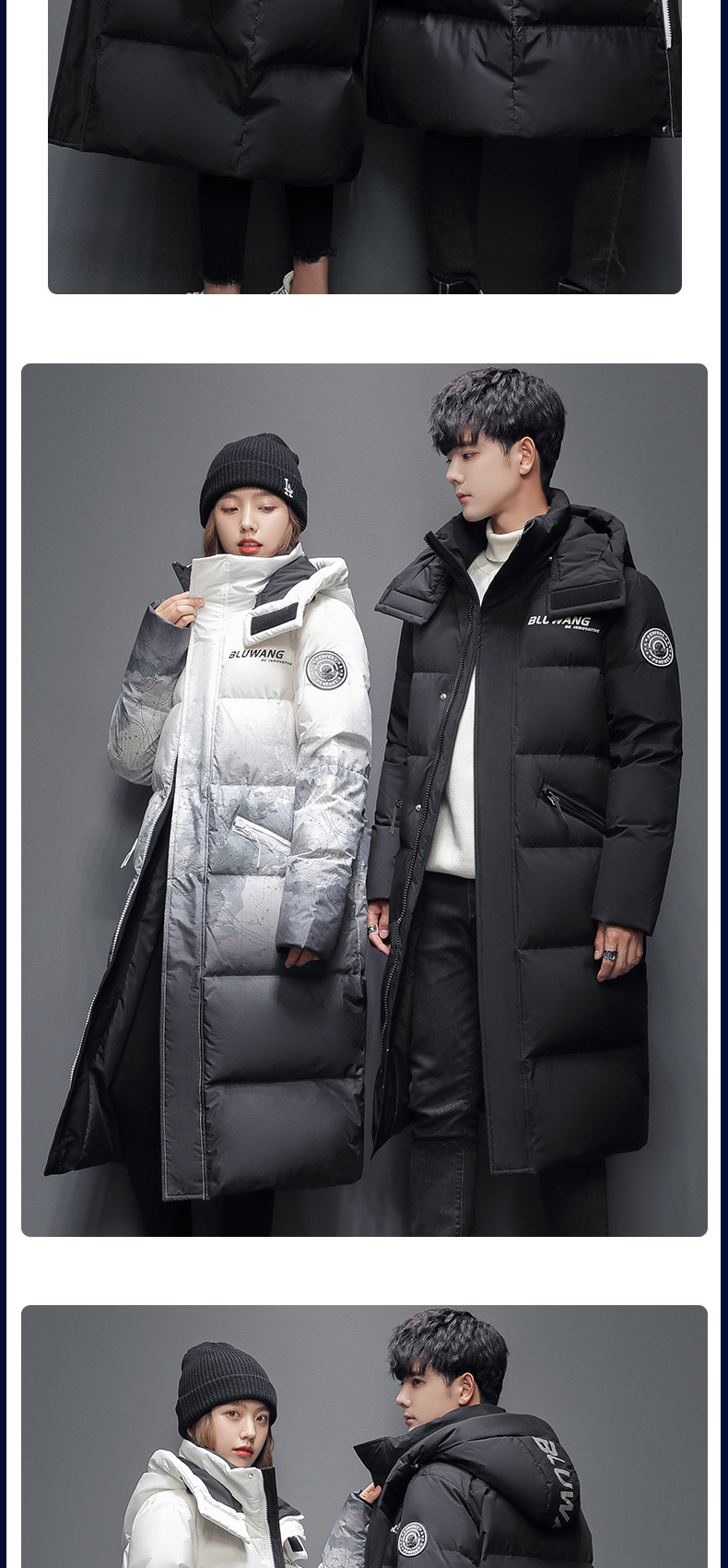 【已质检】羽绒服男款高端中长款情侣装大码休闲潮男女保暖男装外详情45