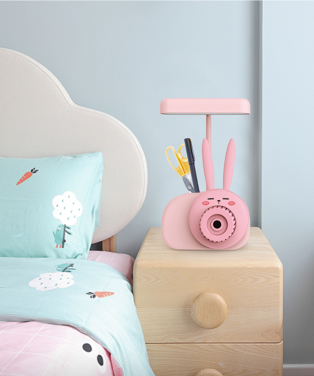 开学季卡通老虎青蛙笔筒台灯铅笔削相机台灯削笔刀夜灯USB充电儿童LED夜灯详情6