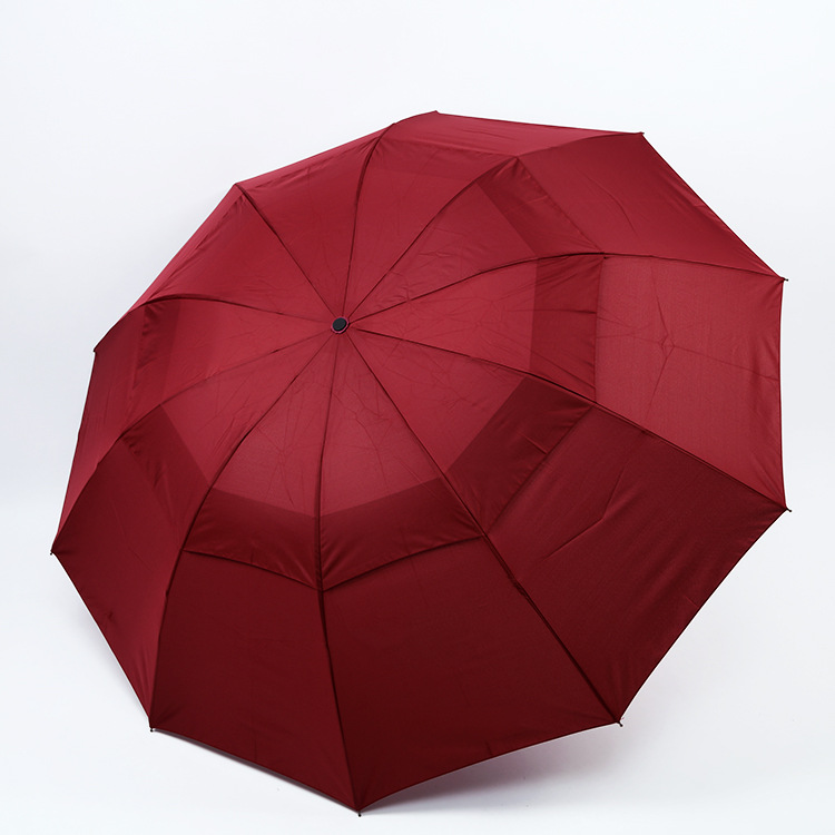 Umbrella, folding umbrella, Fengda umbrella factory direct sales, double-layer high-end, extra-large windproof, pure hand-sewn, in stock pic 7