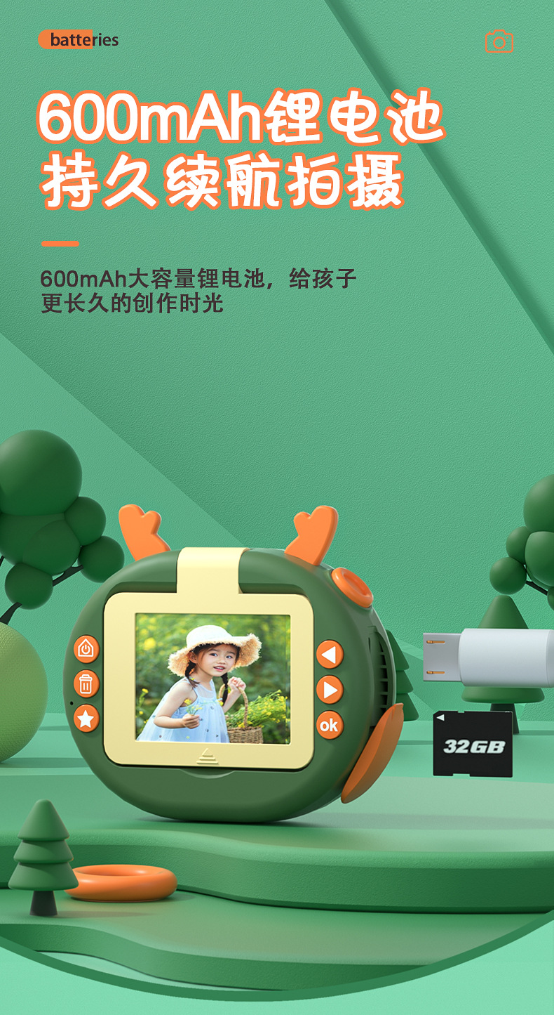 2023全新2.4寸180度翻屏新品儿童高清数码相机学生 迷你相机  带详情4