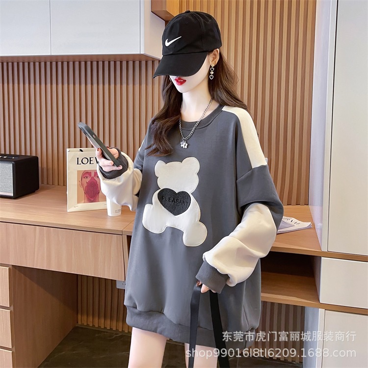 新款女士卫衣2023春季韩版设计感时尚小众圆领宽松女装休闲上衣详情37