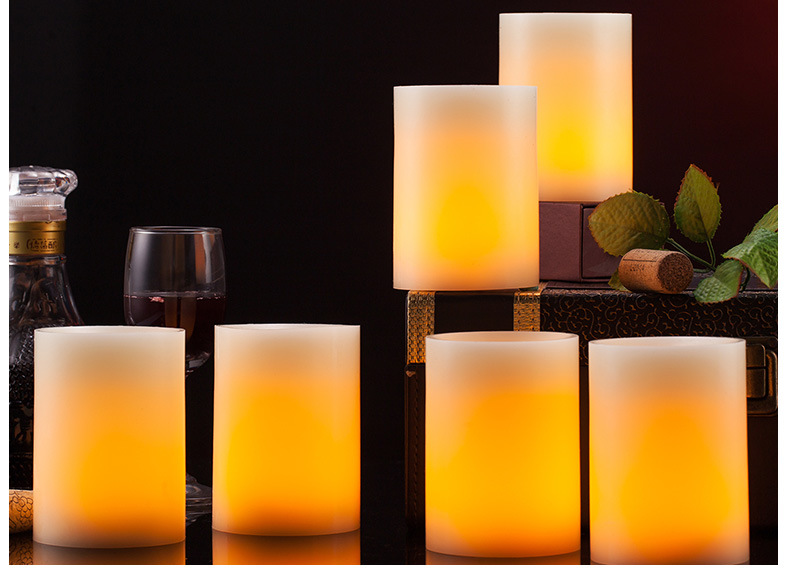 Cross-border exclusive electronic fiber optic candle 6-piece set Amazon export simulated flame paraffin led candle lamp set pic 9