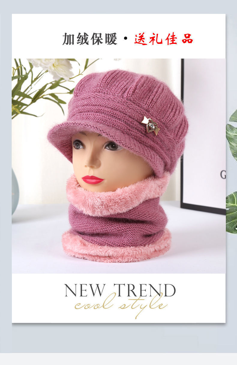 冬天保暖南瓜帽女加绒加厚奶奶毛线帽中老年人针织帽老太太帽子详情1