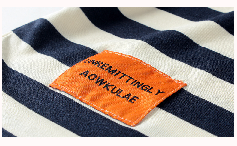 夏季童装韩版新款儿童运动短袖 大童潮款条纹上衣男童短袖t恤批发详情13