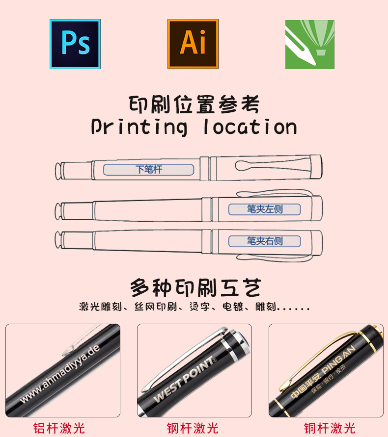 Ballpoint pen, water-based large diamond pen, crystal metal ballpoint pen, gemstone pen, advertising company, diamond metal pen pic 26