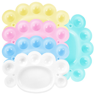 塑料梅花形调色盘手绘水彩水粉颜料绘画美术调色盘碟椭圆形调色板详情5