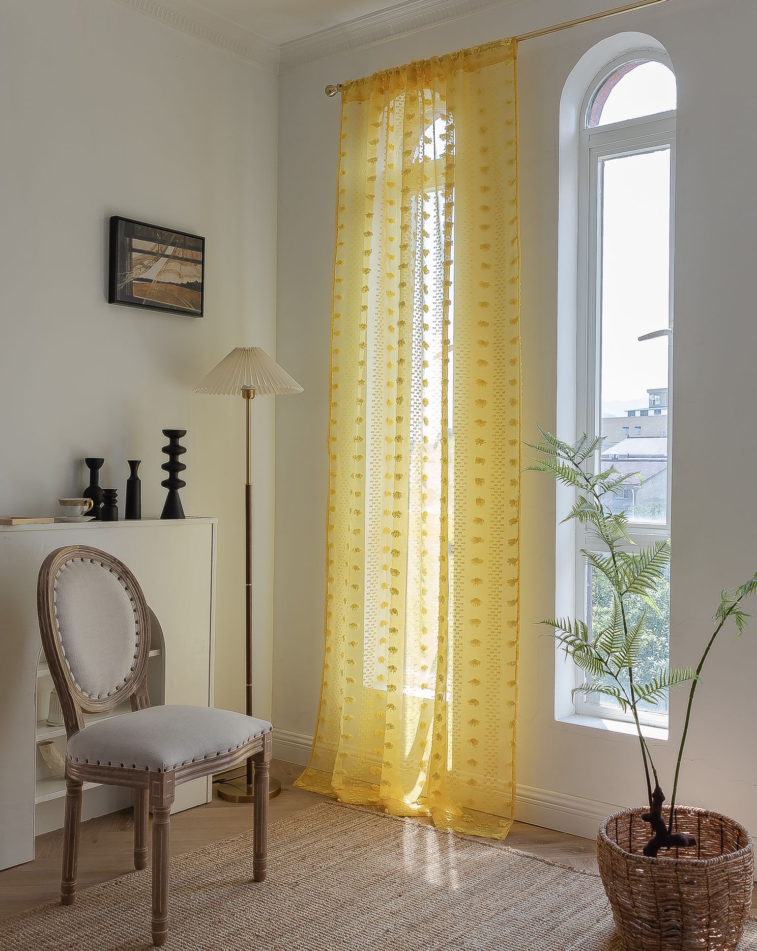Cross-border best-selling Instagram influencer finished yellow niche light and thin window screen for living rooms and bedrooms. Manufacturer pic 52