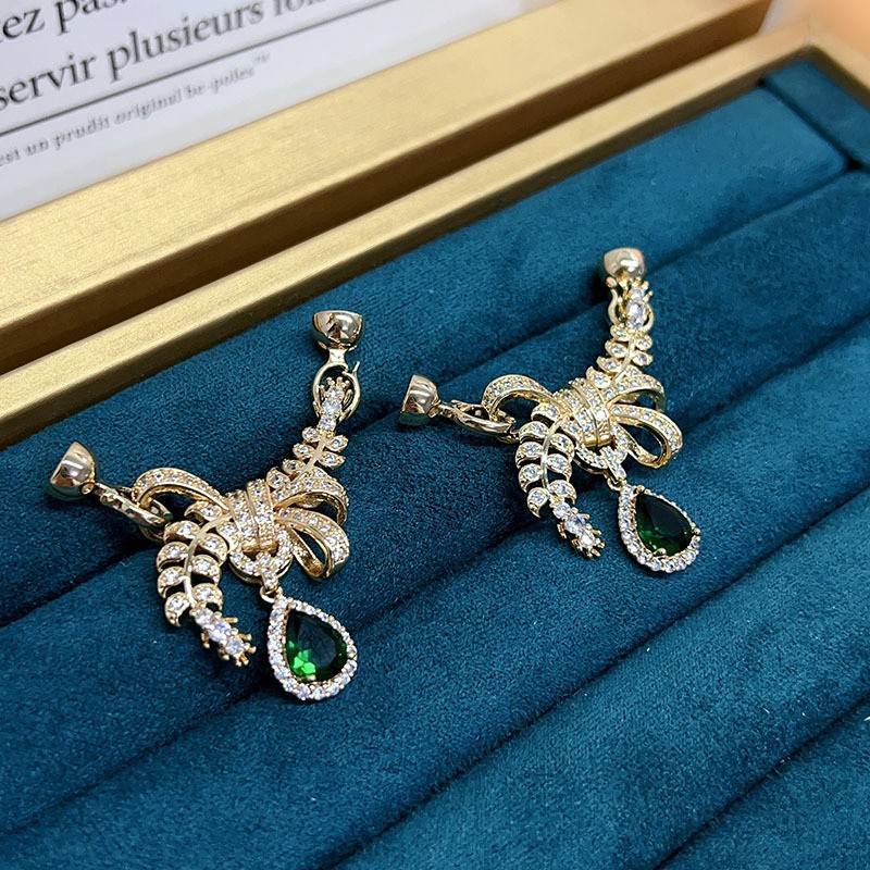 DIY accessories: leaf-inlaid emerald pendant, zircon bracelet, necklace buckle, universal buckle, new style accessories pic 5