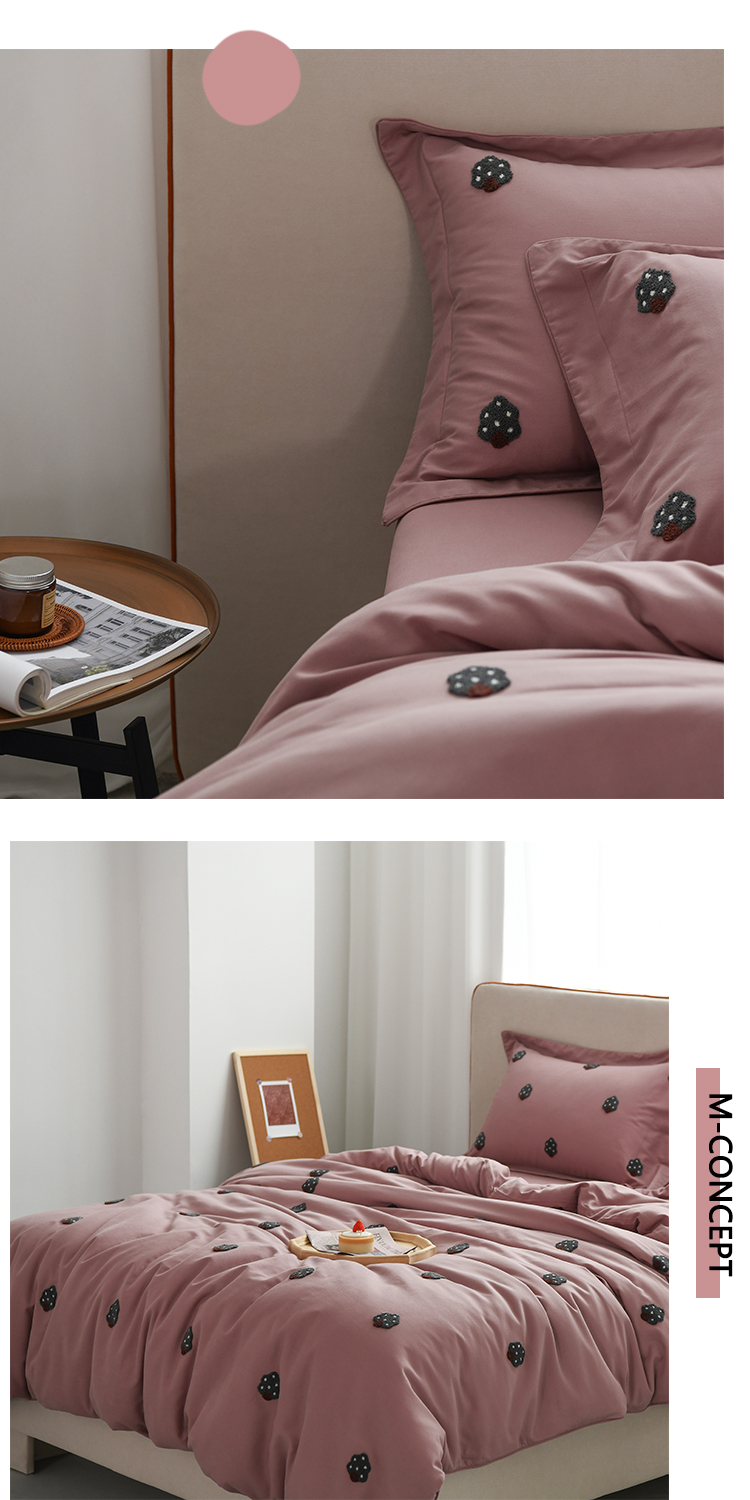 100% algodón algodón satén de tributo molido conjunto de cuatro piezas toalla de alta gama bordado artesanía adorable habitación de niños artículos de cama primavera verano pic 21