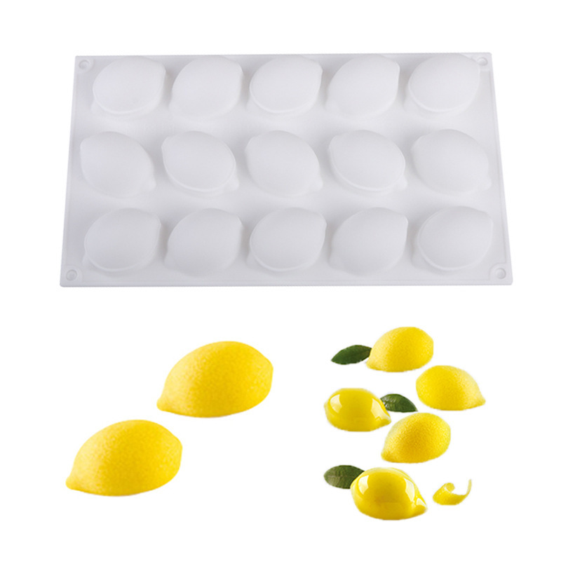 15连柠檬慕斯甜品硅胶模具 法甜diy烘焙巧克力冰淇淋半颗水果模具详情6