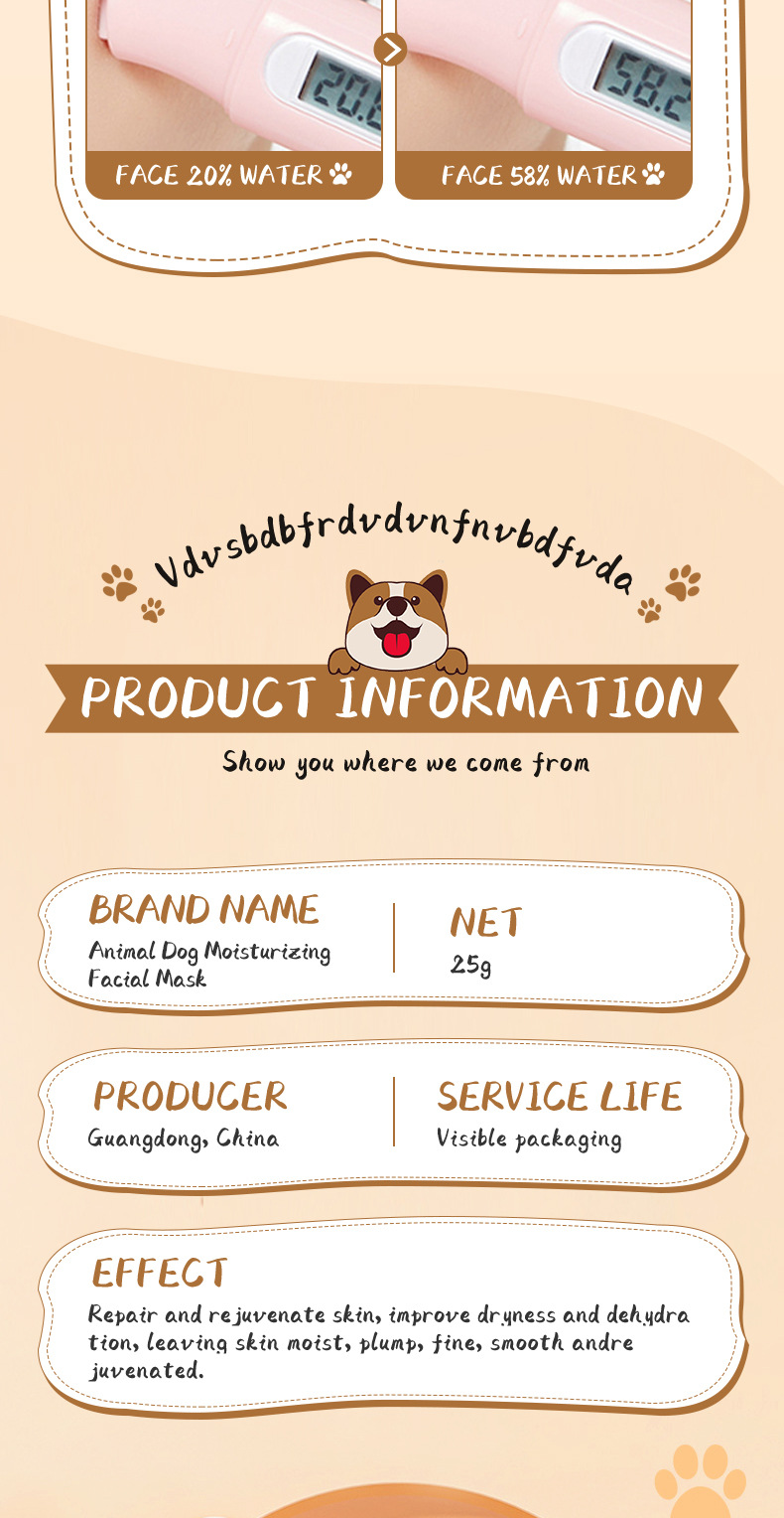All English SADOER animal puppy pattern moisturizing Facial mask for cross-border export wholesale, exclusively for export pic 26