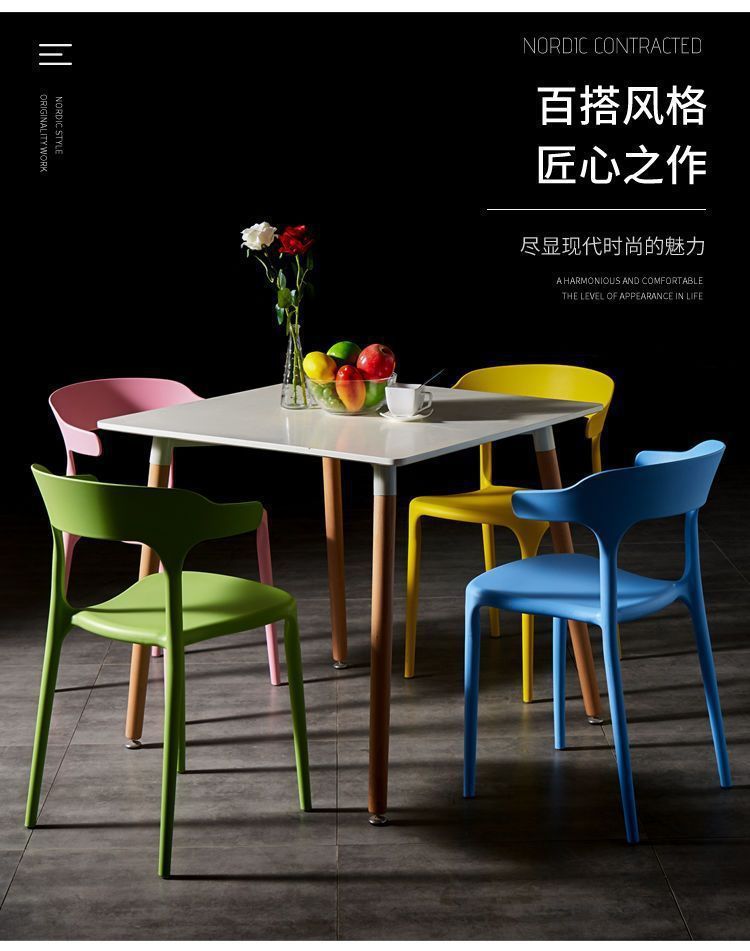 厚大人经济塑胶椅子大排档椅塑料椅子简约靠背凳子家用北欧餐椅加详情16