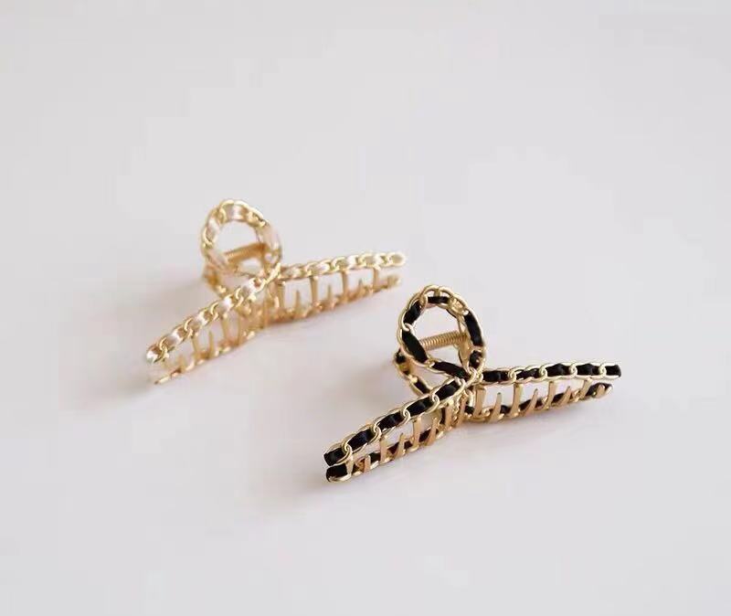 气质金属链条抓夹缠绕丝带发抓韩国ins 风鲨鱼夹发卡扎头发抓夹女详情5