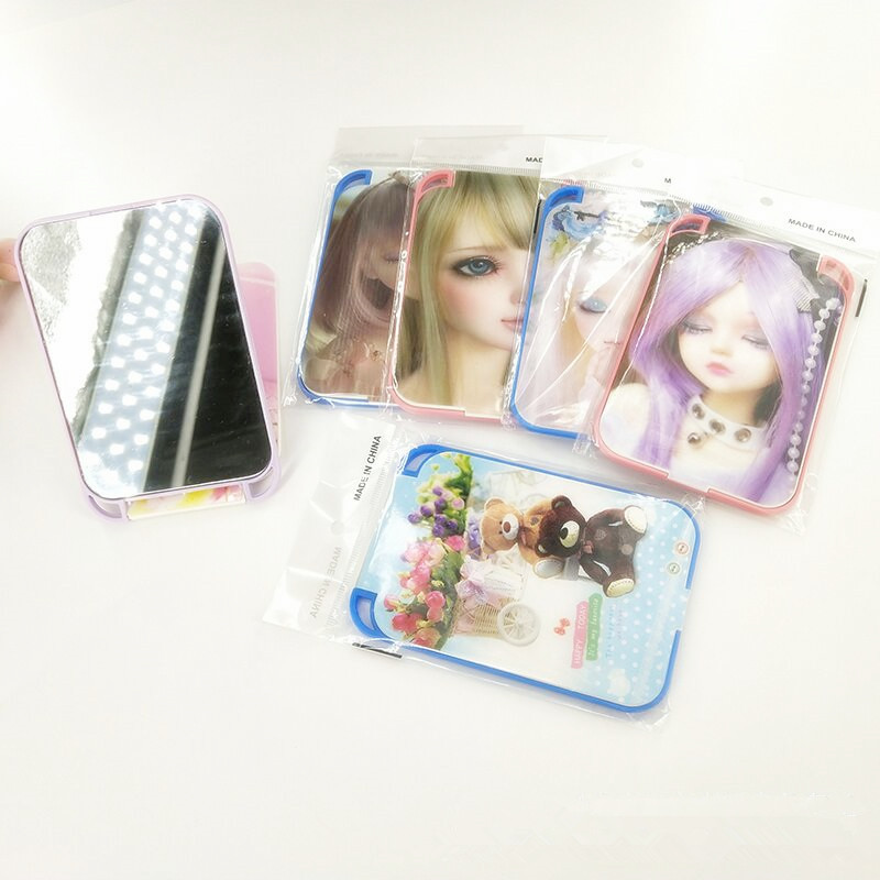 Portable mirror, 3D blinking mirror, folding mirror, animated makeup mirror, small mirror, square mirror, student dressing mirror pic 4