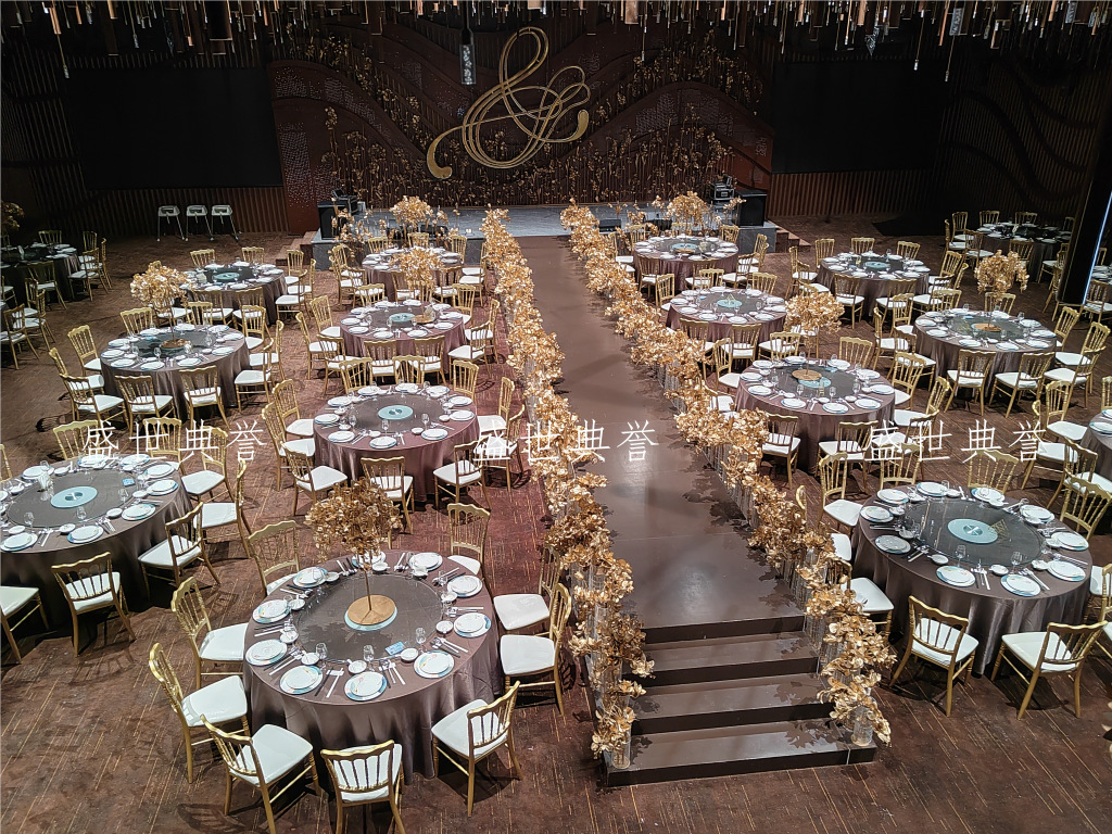 Hangzhou Banquet Center dining tables and chairs Hotel theme wedding bamboo joint chairs, European-style wedding castle chairs, wedding banquet folding chairs pic 25