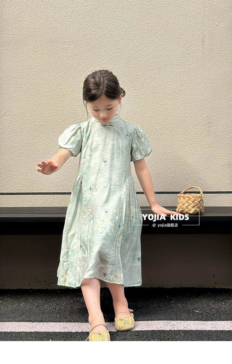 国潮YOJIA女童国风连衣裙夏装2025新款中式超仙女孩公主裙儿童节裙子详情23